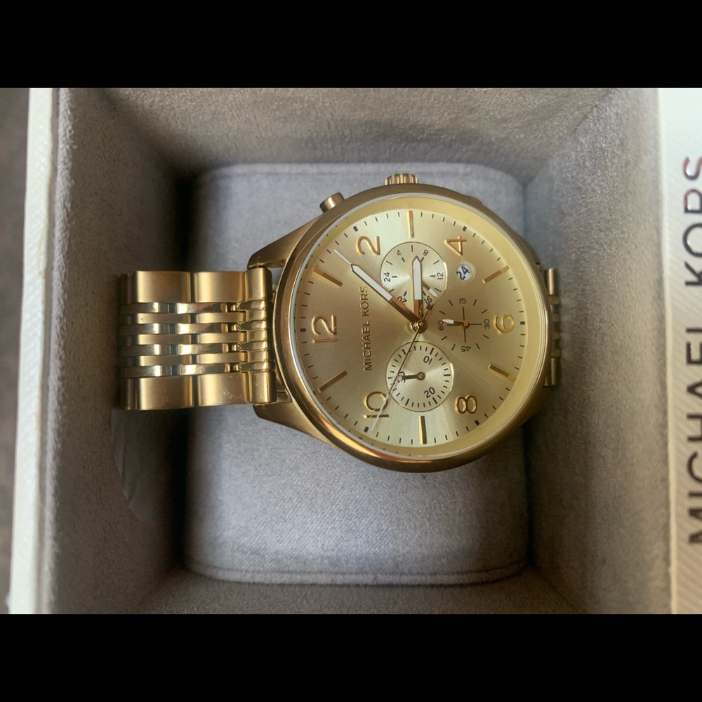 Men’s Michael Kors Merrick Gold-Tone Watch